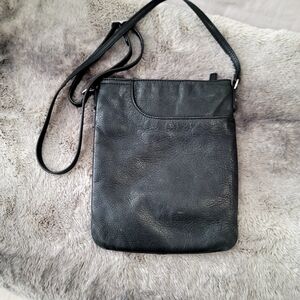 MARGOT NEW YORK Slim Black 100% Crossbody Leather Bag Minimalist
